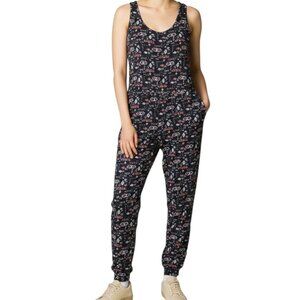 Acemi Junior's Black Floral Sleeveless Jumpsuit Size S